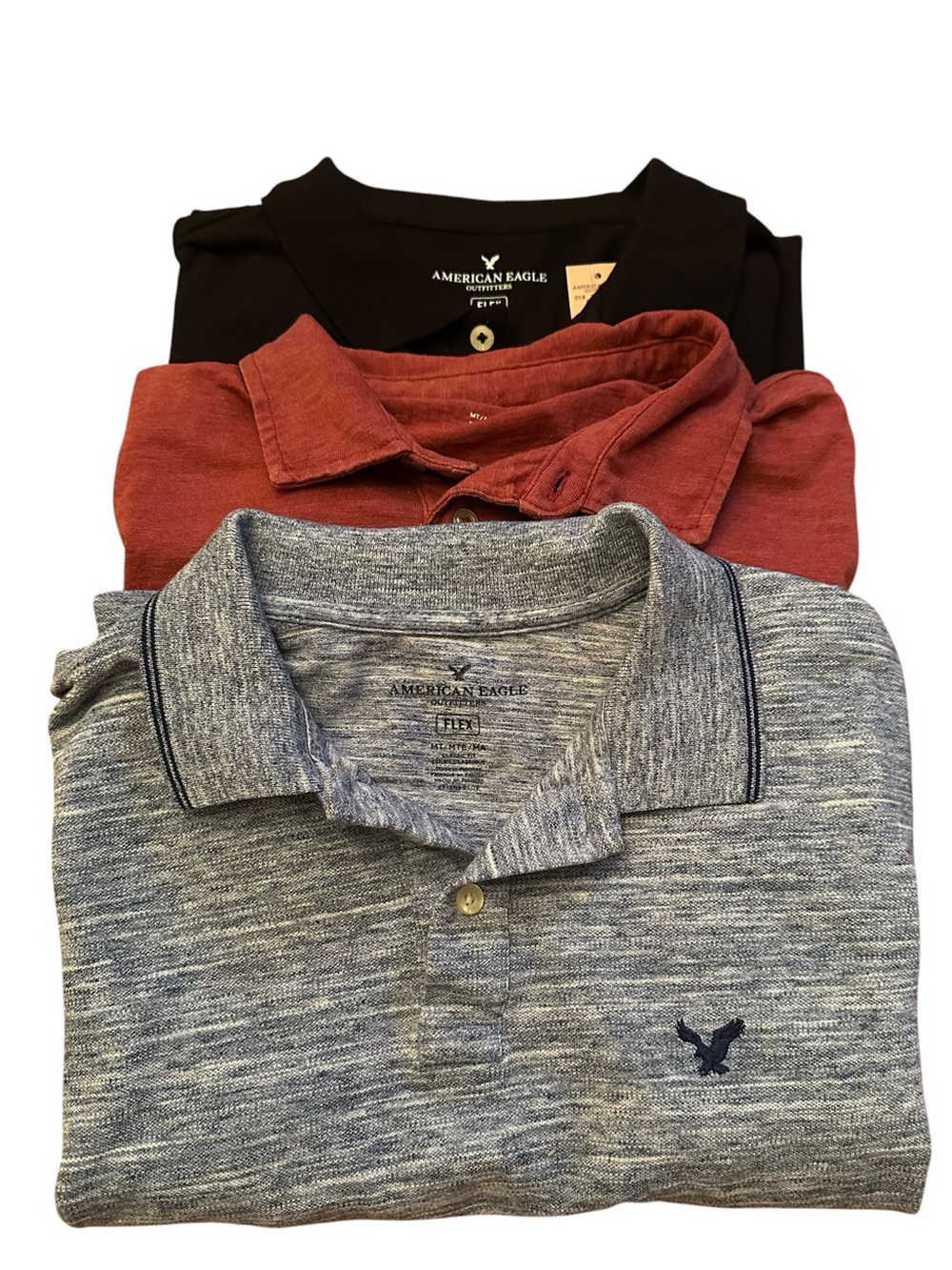 American Eagle Bundle of 3 Polo Shirts-Size Medium Tall- EC